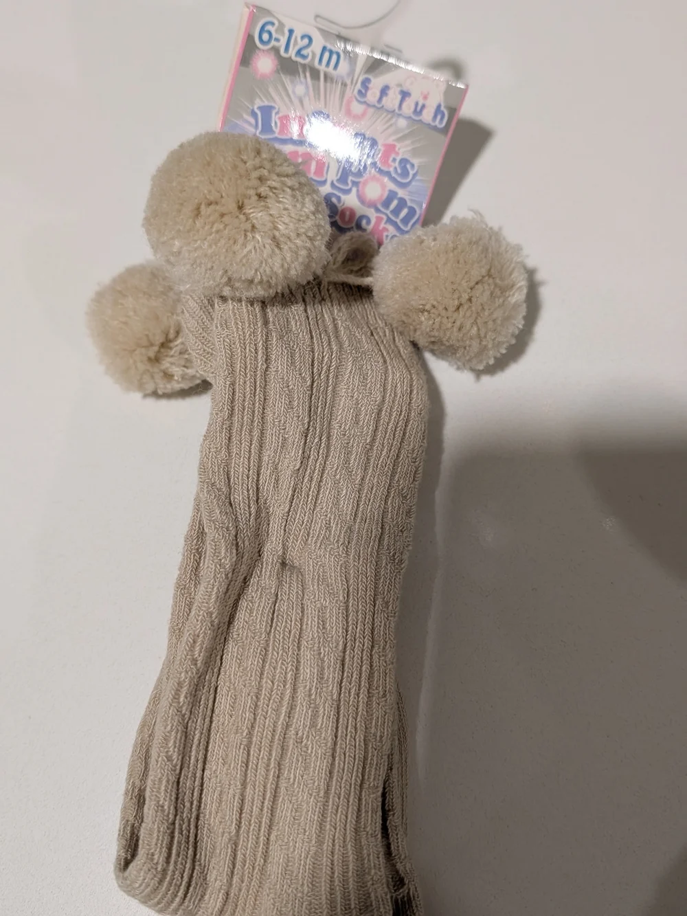 Kids Pom Pom Socks - Cream